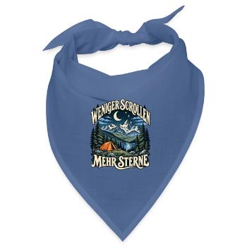 Weniger Scrollen Mehr Sterne - Bandana Dreieckstuch - Taubenblau - Vorne