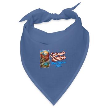 Colorado Springs Retro Vintage Pikes Peak Design - Bandana Dreieckstuch - Taubenblau - Vorne