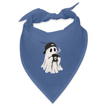 Geisterkaffee Ghost mit Cap - Bandana Dreieckstuch - Taubenblau - Vorne
