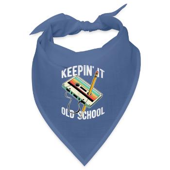 Keepin It Old School Retro-kassettenband - Bandana Dreieckstuch - Taubenblau - Vorne