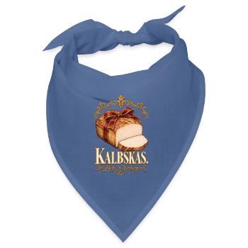 Kalbskas Leberkas im Sonntagsgwand - Bandana Dreieckstuch - Taubenblau - Vorne