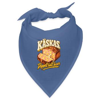 Käskas Doppelt hält besser - Bandana Dreieckstuch - Taubenblau - Vorne