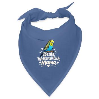 Beste Wellensittich Mama Vogelliebhaberin - Bandana Dreieckstuch - Taubenblau - Vorne