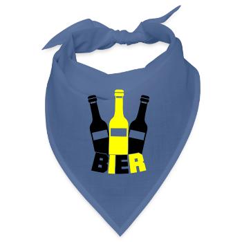 Gelbe Flaschen Silhouette - Bandana Dreieckstuch - Taubenblau - Vorne
