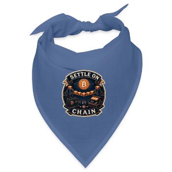 SETTLE ON CHAIN - Bandana Dreieckstuch - Taubenblau - Vorne