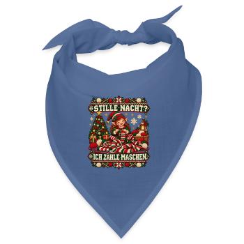 Stille Nacht? Ich zähle Maschen - Bandana Dreieckstuch - Taubenblau - Vorne