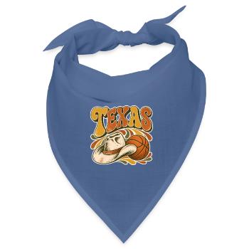Texas Retro Hoop Cowboy - Bandana Dreieckstuch - Taubenblau - Vorne