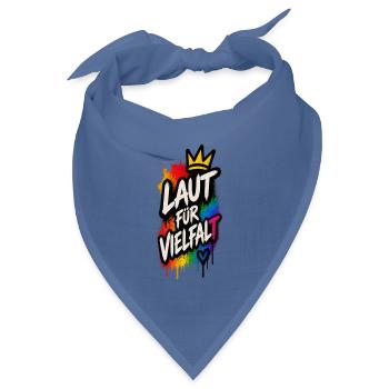 Laut für Vielfalt - Bandana Dreieckstuch - Taubenblau - Vorne
