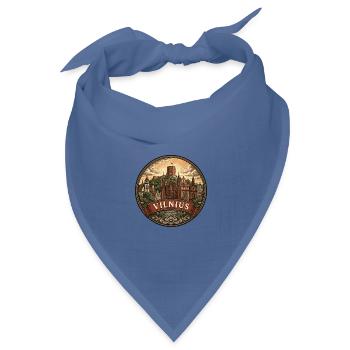 Vilnius Litauen Reiseabzeichen St. Annas Souvenir - Bandana Dreieckstuch - Taubenblau - Vorne