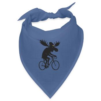 Elch Auf Rennrad Fahrrad Radsport - Bandana Dreieckstuch - Taubenblau - Vorne