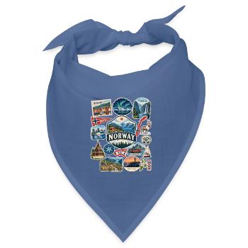 Norwegen Reisesticker - Bandana Dreieckstuch - Taubenblau - Vorne