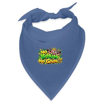 KEIN GEHIRN, KEIN FORTSCHRITT – Kultgraffiti! - Bandana Dreieckstuch - Taubenblau - Vorne
