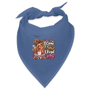 Leopardenkosmos Kaffeezauber - Bandana Dreieckstuch - Taubenblau - Vorne