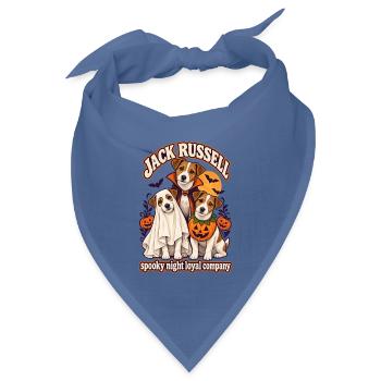 Spooky Night Loyal Company – Jack Russell Hundemama - Bandana Dreieckstuch - Taubenblau - Vorne