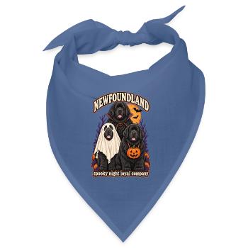 Spooky Night Loyal Company – Neufundländer Hundemama - Bandana Dreieckstuch - Taubenblau - Vorne