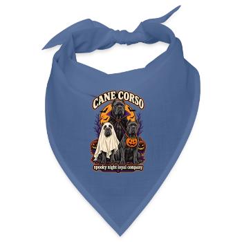 Spooky Night Loyal Company – Cane Corso Halloween - Bandana Dreieckstuch - Taubenblau - Vorne