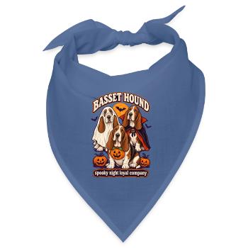 Spooky Night Loyal Company – Basset Hound Dog Mom - Bandana Dreieckstuch - Taubenblau - Vorne
