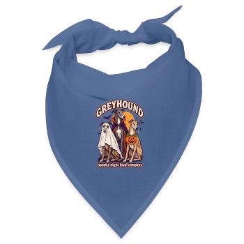 Spooky Night Loyal Company – Windhund Halloween - Bandana Dreieckstuch - Taubenblau - Vorne