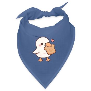 Süße Ente liebt Brot-Toast - Bandana Dreieckstuch - Taubenblau - Vorne