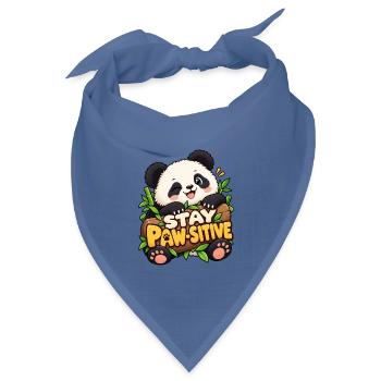 Stay Paw-Sitive Panda - Bandana Dreieckstuch - Taubenblau - Vorne