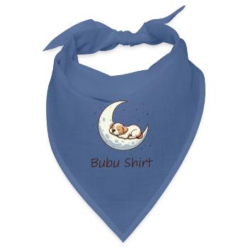 Bubu Shirt – Schlafendes Baby auf Mond, Pastell - Bandana Dreieckstuch - Taubenblau - Vorne