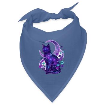 Galaktische Mondkatze - Bandana Dreieckstuch - Taubenblau - Vorne