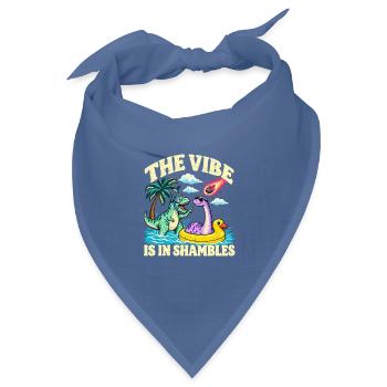 Beach Dinosaurier Die Stimmung ist im Chaos - Bandana Dreieckstuch - Taubenblau - Vorne