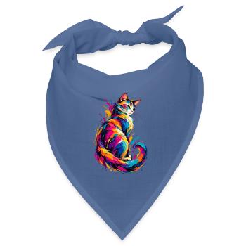 Chromatische Katze - Bandana Dreieckstuch - Taubenblau - Vorne
