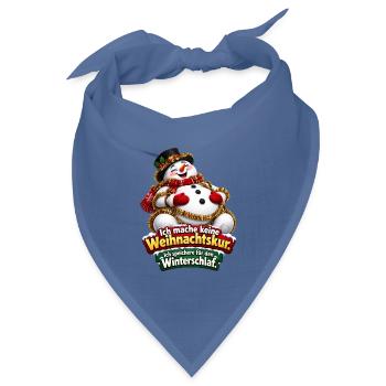 Schneemann mit Weihnachtsspruch - Bandana Dreieckstuch - Taubenblau - Vorne