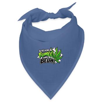 Ohne Gras gibt es keinen Rauch Cannabis Pop Art - Bandana Dreieckstuch - Taubenblau - Vorne