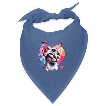 Orientalisch Kurzhaar - Bandana Dreieckstuch - Taubenblau - Vorne