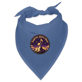 Sopran Ganz Oben Chor Sängerin Musik Note Shirt - Bandana Dreieckstuch - Taubenblau - Vorne