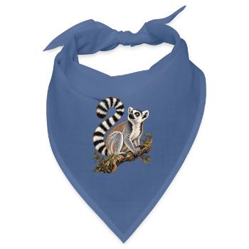 Katta im Geäst - Bandana Dreieckstuch - Taubenblau - Vorne