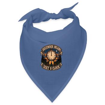December Means Sekt O Clock Sekt Silvester - Bandana Dreieckstuch - Taubenblau - Vorne