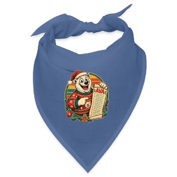 Christmas Eisbär Ava auf der Nice List - Bandana Dreieckstuch - Taubenblau - Vorne