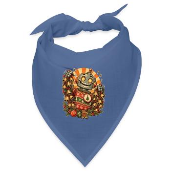 Christmas Roboter-Onkel mit vielen Glocken - Bandana Dreieckstuch - Taubenblau - Vorne