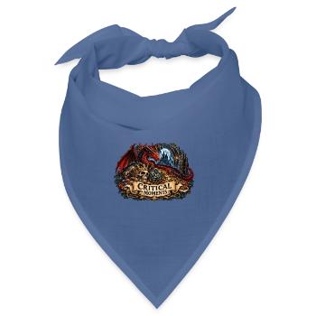 Critical Moments – Drache und Zwanzigerwürfel - Bandana Dreieckstuch - Taubenblau - Vorne