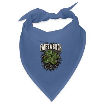ODDROO – Schicksal & Kleeblatt - Bandana Dreieckstuch - Taubenblau - Vorne