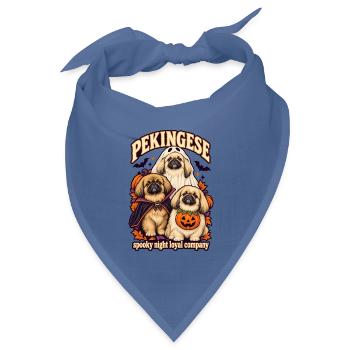 Spooky Night Loyal Company – Pekingesisches Halloween - Bandana Dreieckstuch - Taubenblau - Vorne