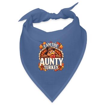 Tante Truthahn Thanksgiving-lustiges Familienessen der Tante - Bandana Dreieckstuch - Taubenblau - Vorne