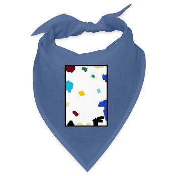 Abstraktes Konfetti auf weißer Leinwand - Bandana Dreieckstuch - Taubenblau - Vorne