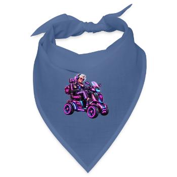 Cyberpunk & Zukunfts-Sci-Fi-Mobilroller - Bandana Dreieckstuch - Taubenblau - Vorne