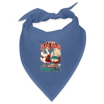  Friseurin I Turn Bad Hair Into Personality - Bandana Dreieckstuch - Taubenblau - Vorne
