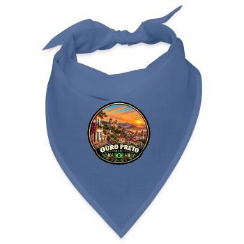 Ouro Preto Brasilien Stadt Landschaft Berge - Bandana Dreieckstuch - Taubenblau - Vorne