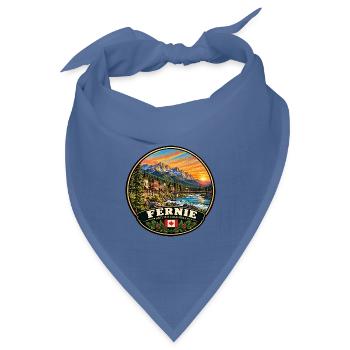 Fernie British Columbia Kanada Berge Natur - Bandana Dreieckstuch - Taubenblau - Vorne