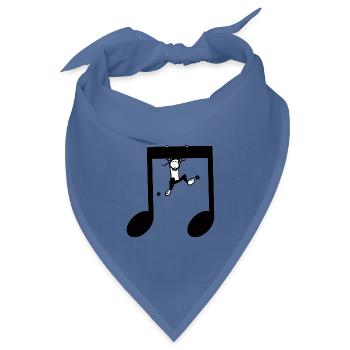 Hanging on a Note – T-Shirt für Musikliebhaber - Bandana Dreieckstuch - Taubenblau - Vorne
