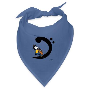Cello Bass Clef – Cellist-Musik-T-Shirt - Bandana Dreieckstuch - Taubenblau - Vorne