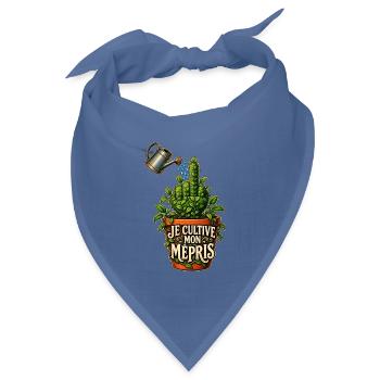 Ich pflege meine Verachtung – Mittelfinger - Bandana Dreieckstuch - Taubenblau - Vorne