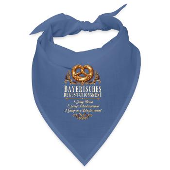 Bayerisches Degustationsmenü Leberkassemmel - Bandana Dreieckstuch - Taubenblau - Vorne