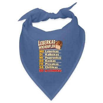 Leberkas-Wochenplan Sorten Montag bis Sonntag - Bandana Dreieckstuch - Taubenblau - Vorne